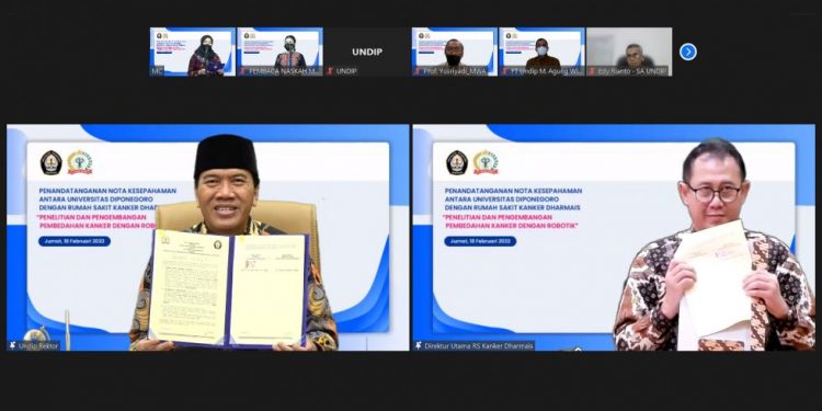 UNDIP Tandatangani Nota Kesepahaman dengan RS Kanker Dharmais tentang Penelitian dan Pengembangan Kanker dengan Robotik